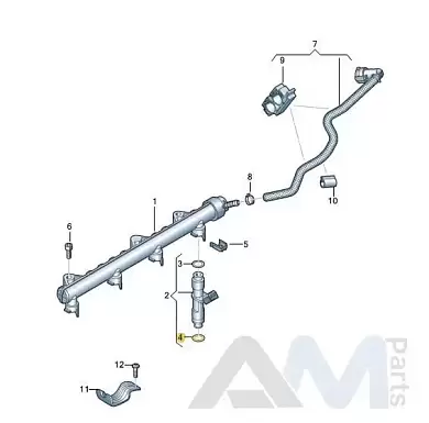 Уплотнитель форсунки верх 04E906907F  Skoda Octavia A7 рестайлинг 1.6SRE (110 л.с.)