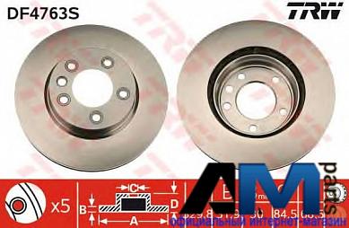 Диск тормозной передний правый Фольксваген Туарег DF4763S TRW