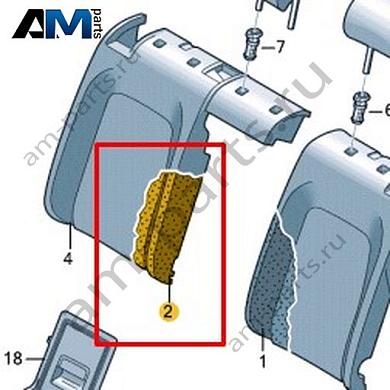 Наполнитель спинки Volkswagen T-Roc 2018-2024 2GA885776Купить наполнитель спинки 2GA885776 на Фольксваген Т-рок 2018-2024- выгодные цены