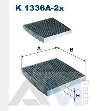 Салонный фильтр угольный FILTRON (K1336A-2X) для BMW X3 (F25) 28iX N52N
