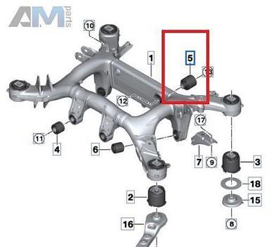 Сайлентблок подрамника задний 33316892574 на BMW X5 (G05) 2018-2023