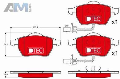 Передние керамические тормозные колодки TRW GDB1307DTE Audi A4 (B7) 2005-2009