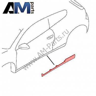Накладка порога левая Сирокко 1K8853859CGRU