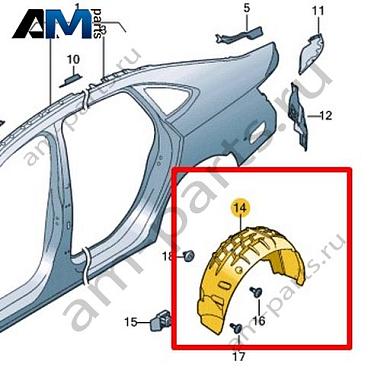 Подкрылок Volkswagen Jetta VII 2020-2024 17A810972AКупить подкрылок 17A810972A для Фольксваген Джетта VII 2020-2024- гарантия наличия