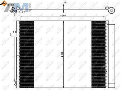 Радиатор кондиционера (NRF) 35906 для BMW X5 (E70) 2006-2013 M50dX
