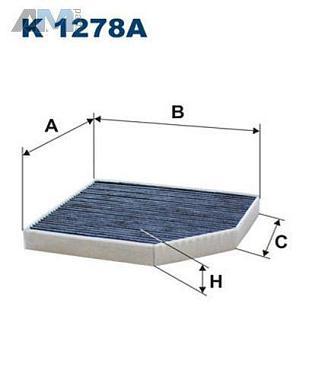 Фильтр салона угольный (FILTRON) K 1278A для  Porsche Macan (2014-2018) 3.0TFSI