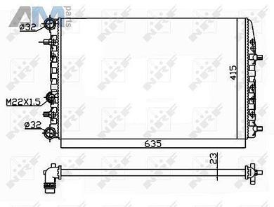 Радиатор охлаждения двигателя NRF (50539) для Audi A4 (B7) 2005-2009 1.9Diesel