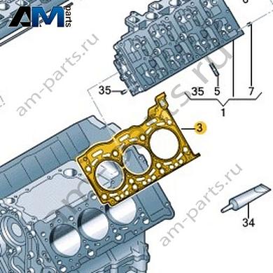 Прокладка ГБЦ (металл) VAG 059103149ACКупить прокладку ГБЦ (металл) 059103149AC для Фольксваген/Ауди/Шкода- бесплатная доставка
