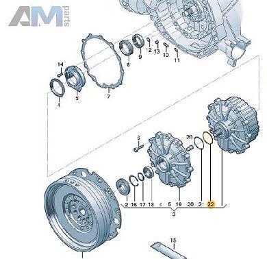 Фасонное уплотнение внутреннее 0CK141143 Audi Q5 (FY) 2017-2020 0CJ/0CK (7-АКП DSG)