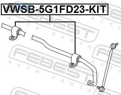 Втулка переднего стабилизатора (VWSB5G1FD23KIT) FEBEST на Audi A3 (8V) 2012-2020