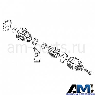 Ремкомплект внутреннего и наружнего ШРУСА на Audi R8 (L-R) 4S0598202