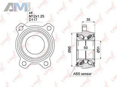 Подшипник ступицы передний/задний с ABS LYNX для Touareg 2014-2018 WB-1477