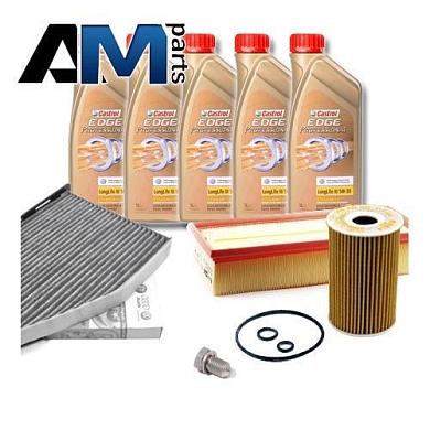 Комплект неоригинальных фильтров и моторное масло LL3 5W30 504/507 для ТО-1/3 Volkswagen Touran 2.0 TDI