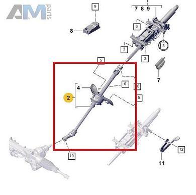 Промежуточный рулевой вал PAB419753 на Porsche Cayenne (2017-2024)