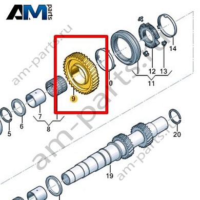 Свободно вращающаяся шестерня VAG 0HL311145CКупить свободно вращающуюся шестерню 0HL311145C Фольксваген/Ауди/Шкода- минимальная цена