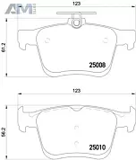 Задние тормозные колодки BREMBO P85125 для Volkswagen Tayron 2022-2025