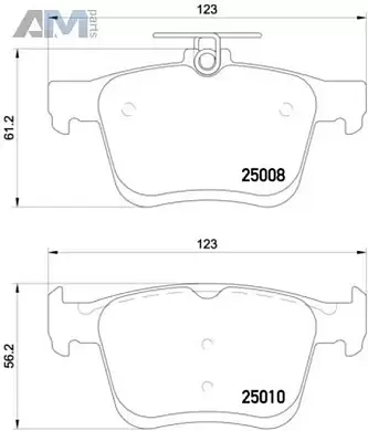 Задние тормозные колодки BREMBO P85125 для Volkswagen Tiguan II
