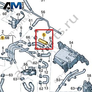 Шланг системы охлаждения VAG 04L121101AКупить шланг системы охлаждения 04L121101A для Фольксваген/Ауди/Шкода- акция