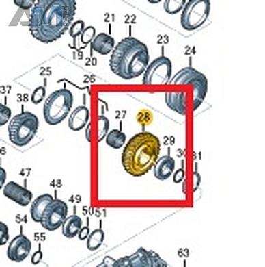 Свободно вращающаяся шестерня VAG 02M311129AGКупить свободно вращающуюся шестерню 02M311129AG Фольксваген/Ауди/Шкода- бесплатная доставка