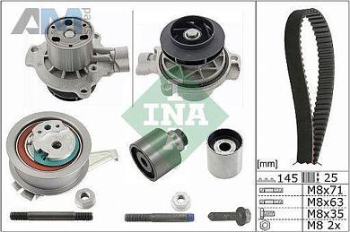 Комплект ГРМ с помпой INA (530069931) Volkswagen Tiguan II (2016-2020) 2.0TDI
